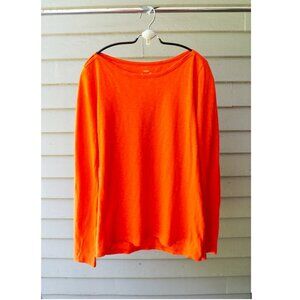 J Crew Red M Top Long Sleeve 100% cotton Artist medium